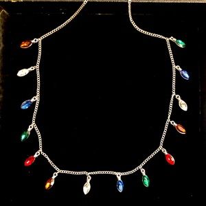 Festive Christmas lightbulb necklace